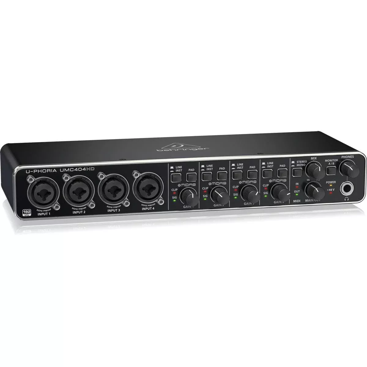 Behringer U-PHORIA UMC404HD 4x4 USB Audio/MIDI Interface, 24-Bit