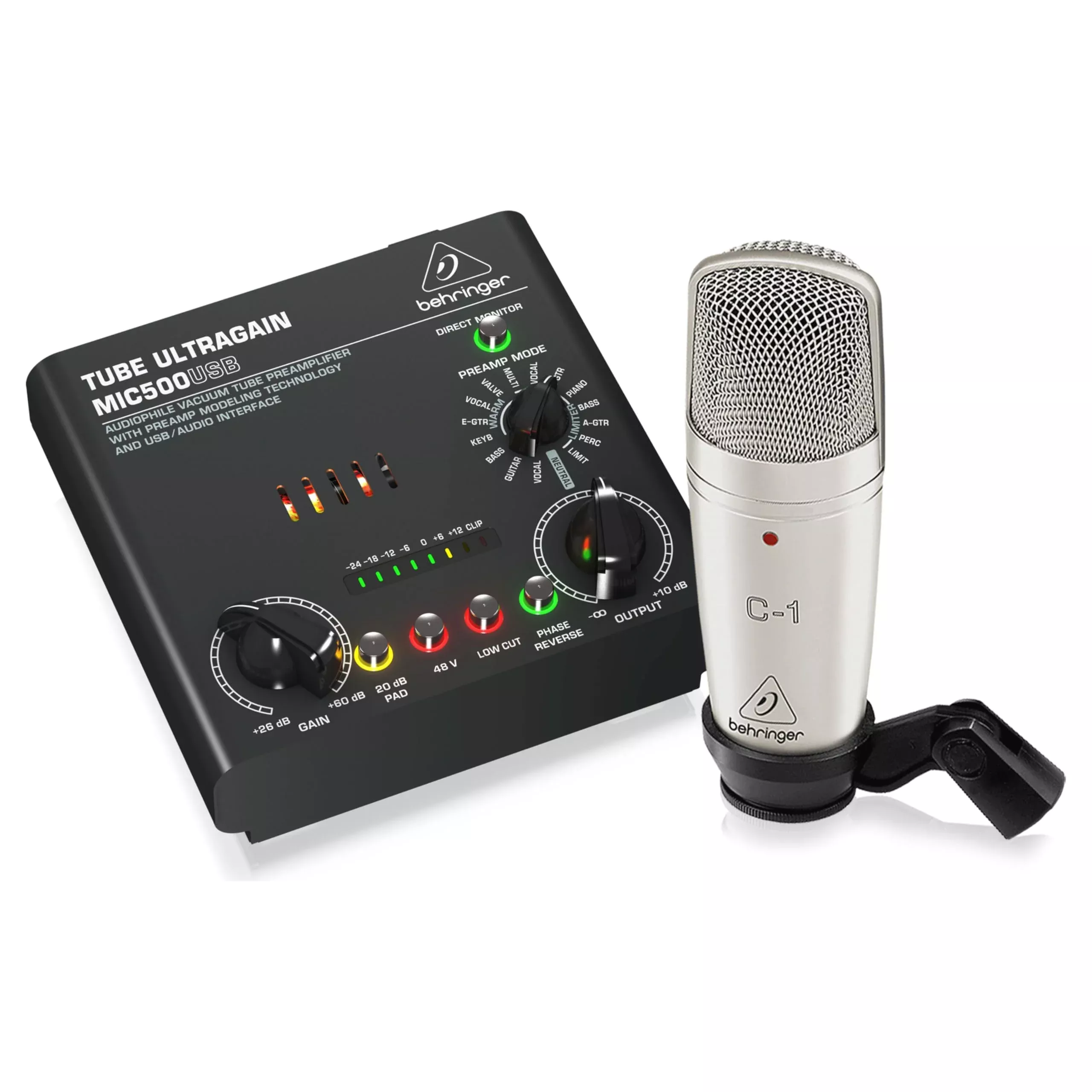 Behringer VOICE STUDIO Recording Bundle with Condenser Mic and Preamp