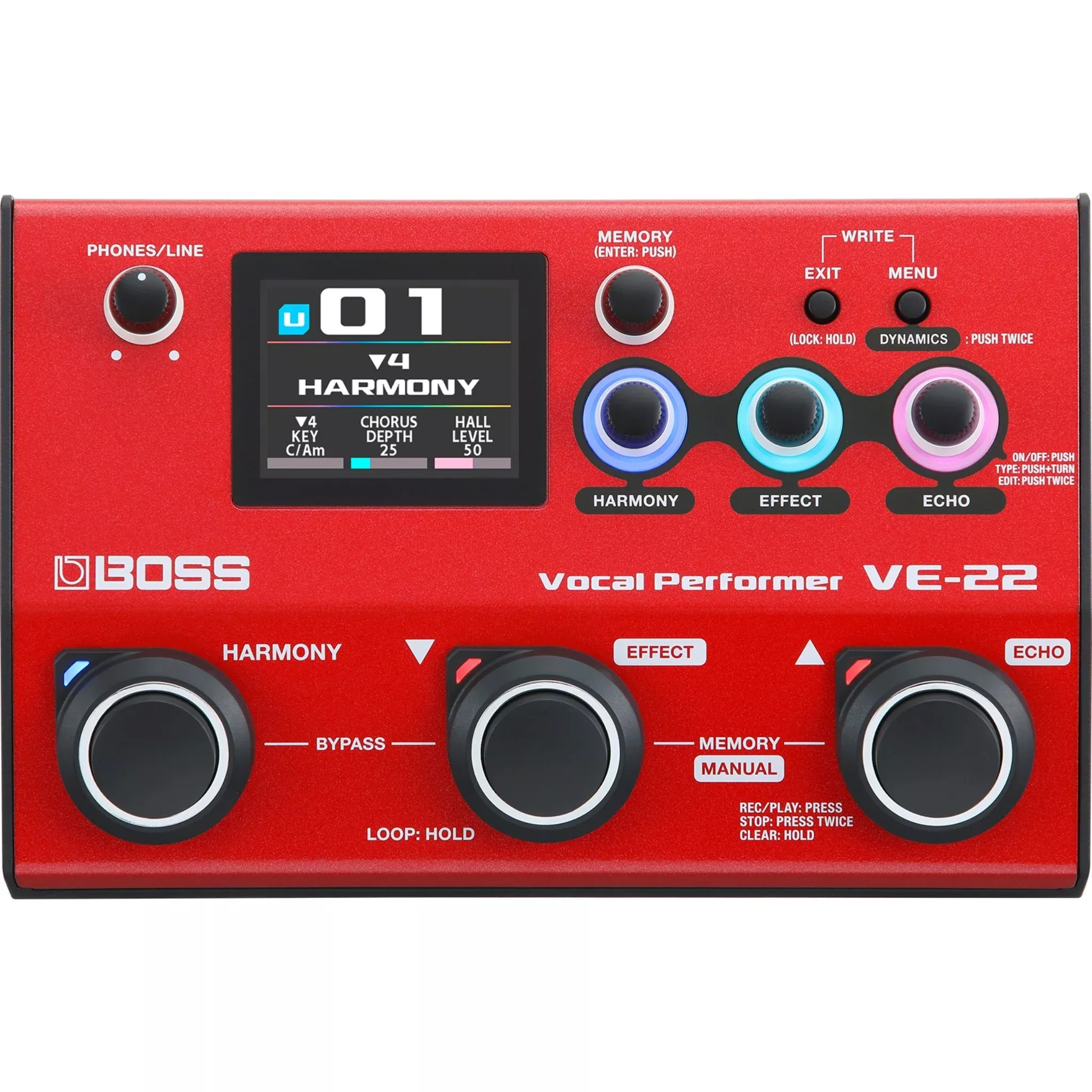 BOSS VE-22 Vocal Performer Multi-Effects Processor for Singers
