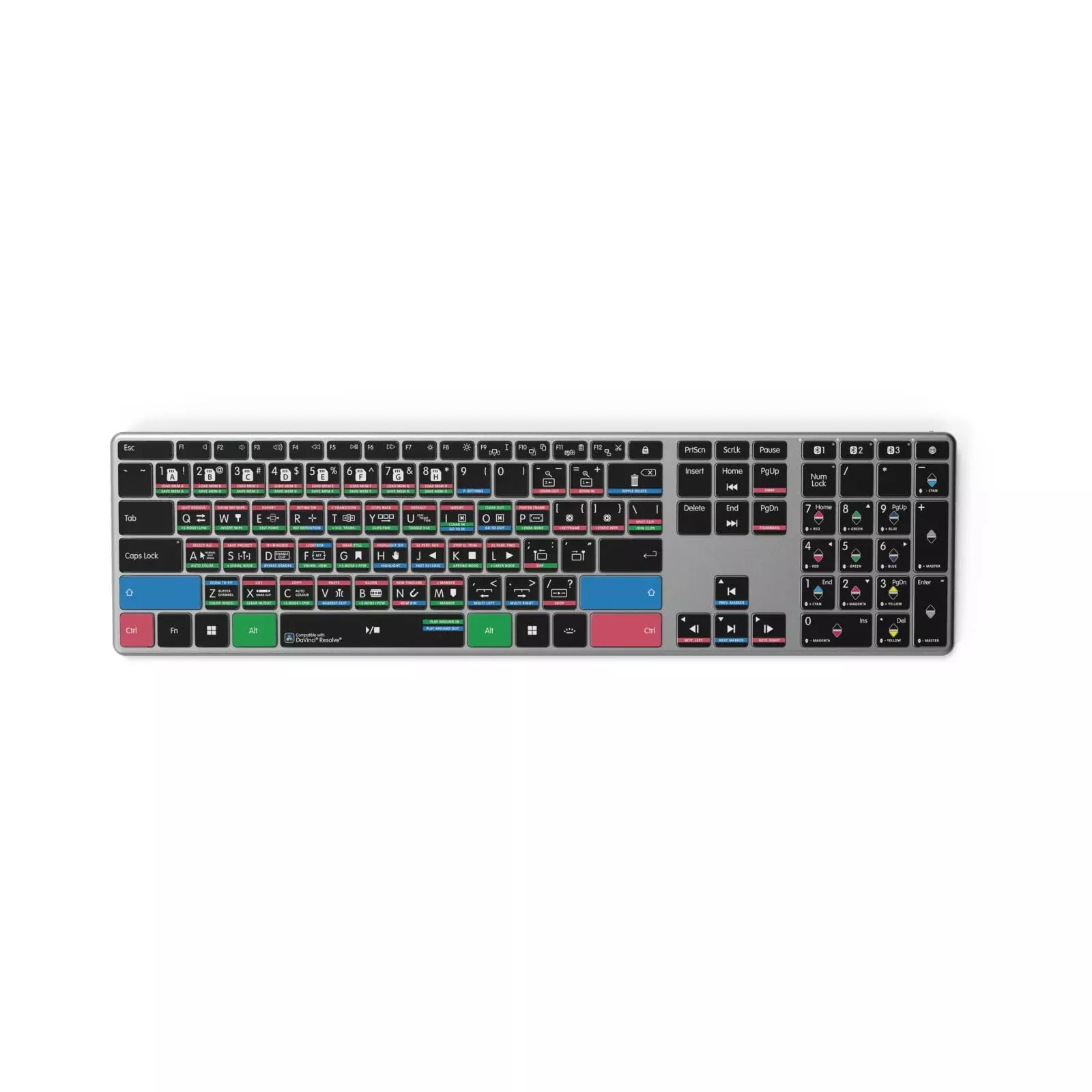 Editors Keys DaVinci Resolve Wireless Backlit Keyboard - Windows