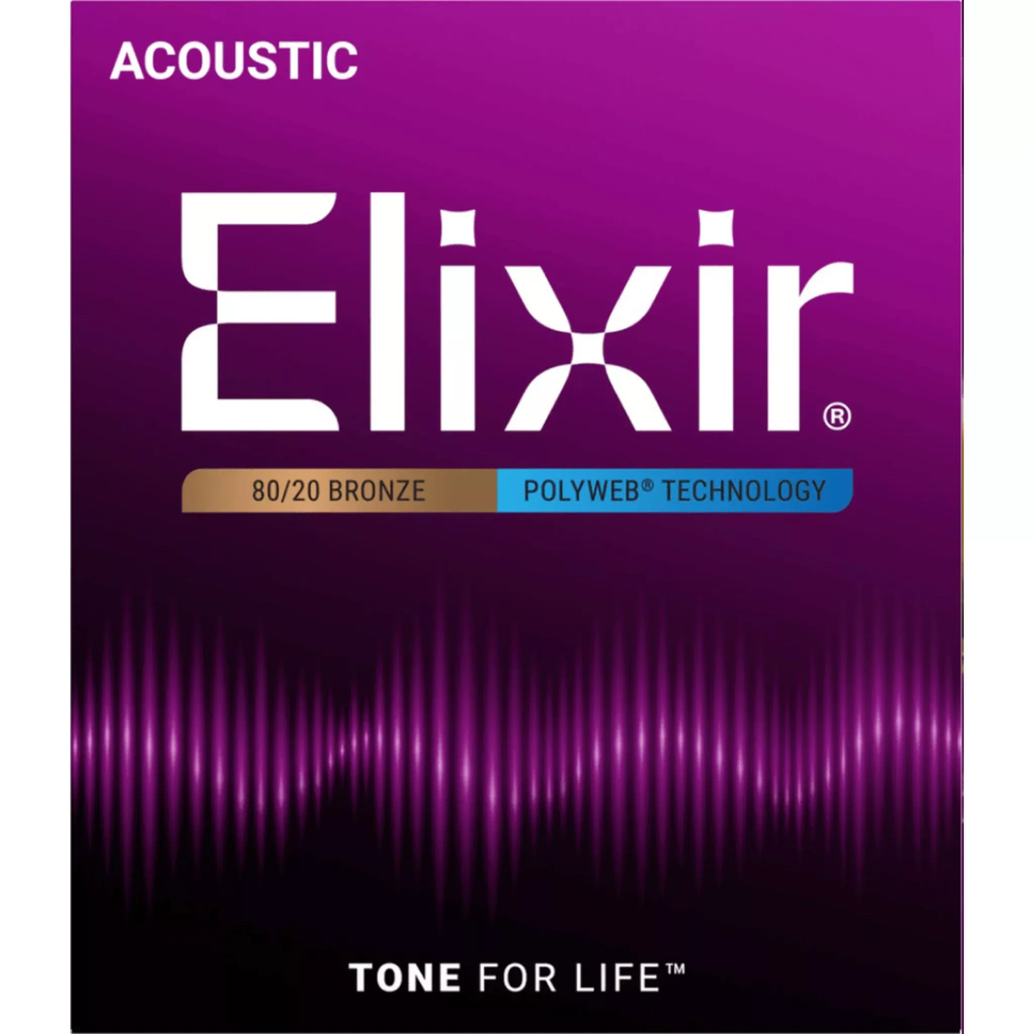 Elixir 11000 80/20 Bronze POLYWEB Acoustic Guitar Strings - Extra Light (10-47)