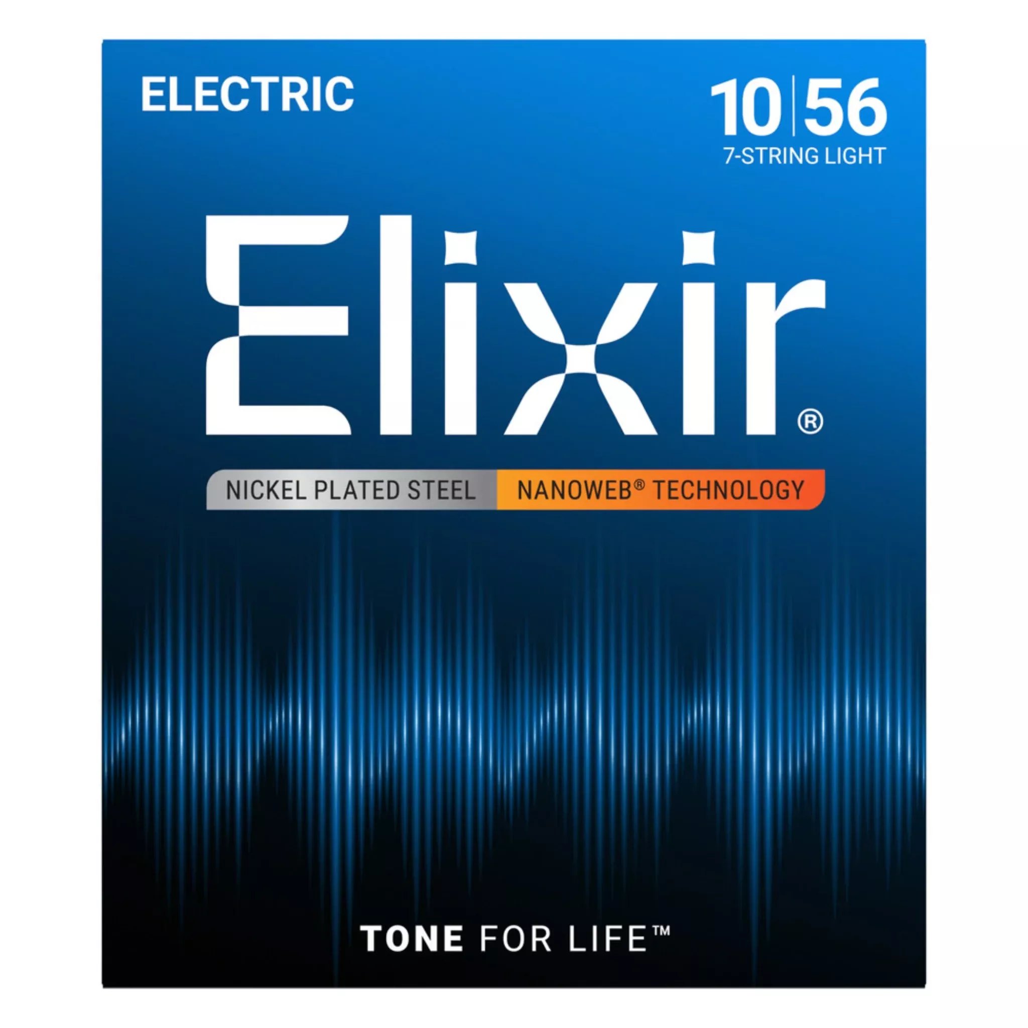 Elixir 12057 Nickel-Plated Steel NANOWEB 7-String Electric Guitar Strings - Light (10-56)