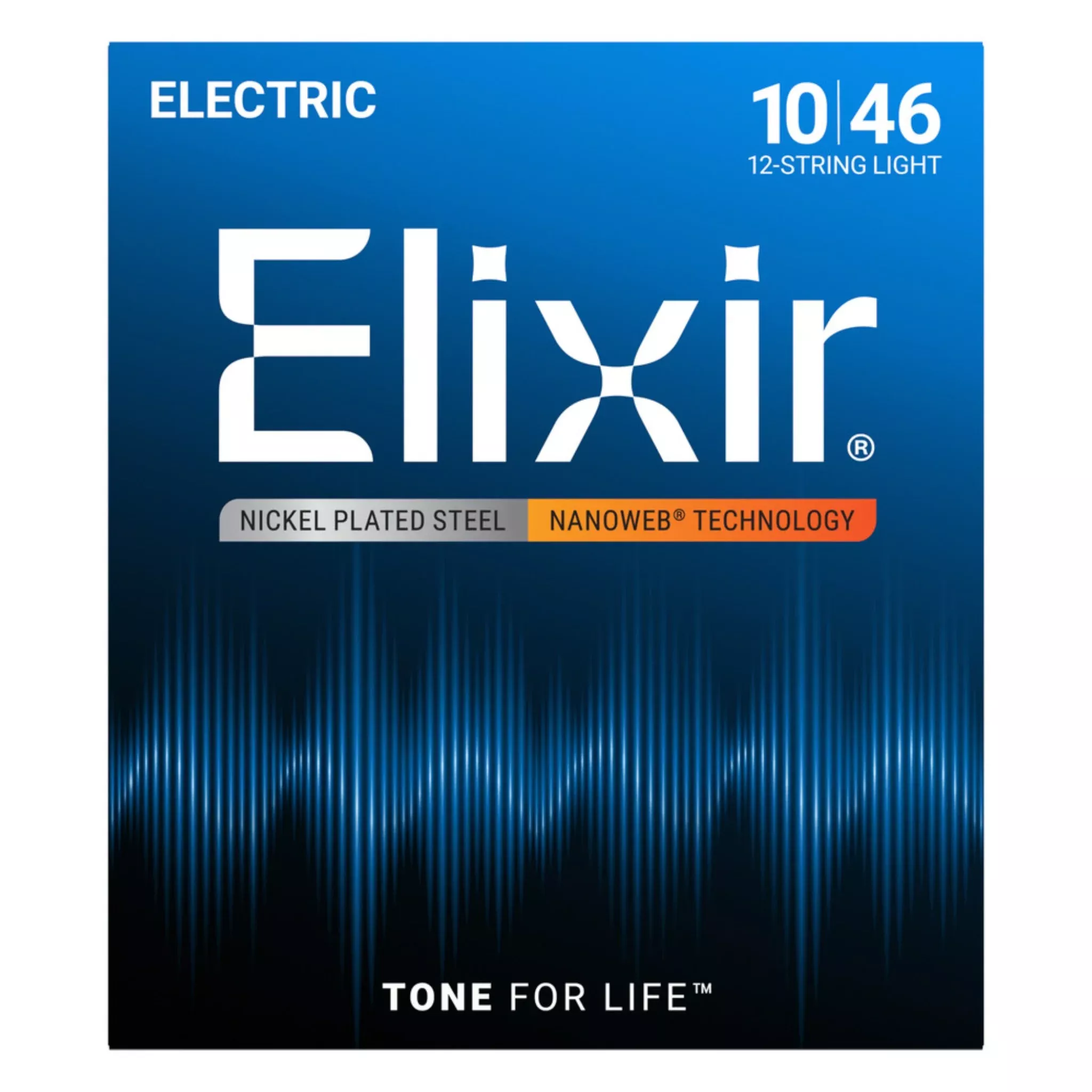 Elixir 12450 Nickel-Plated Steel NANOWEB 12-String Electric Guitar Strings - Light (10-46)