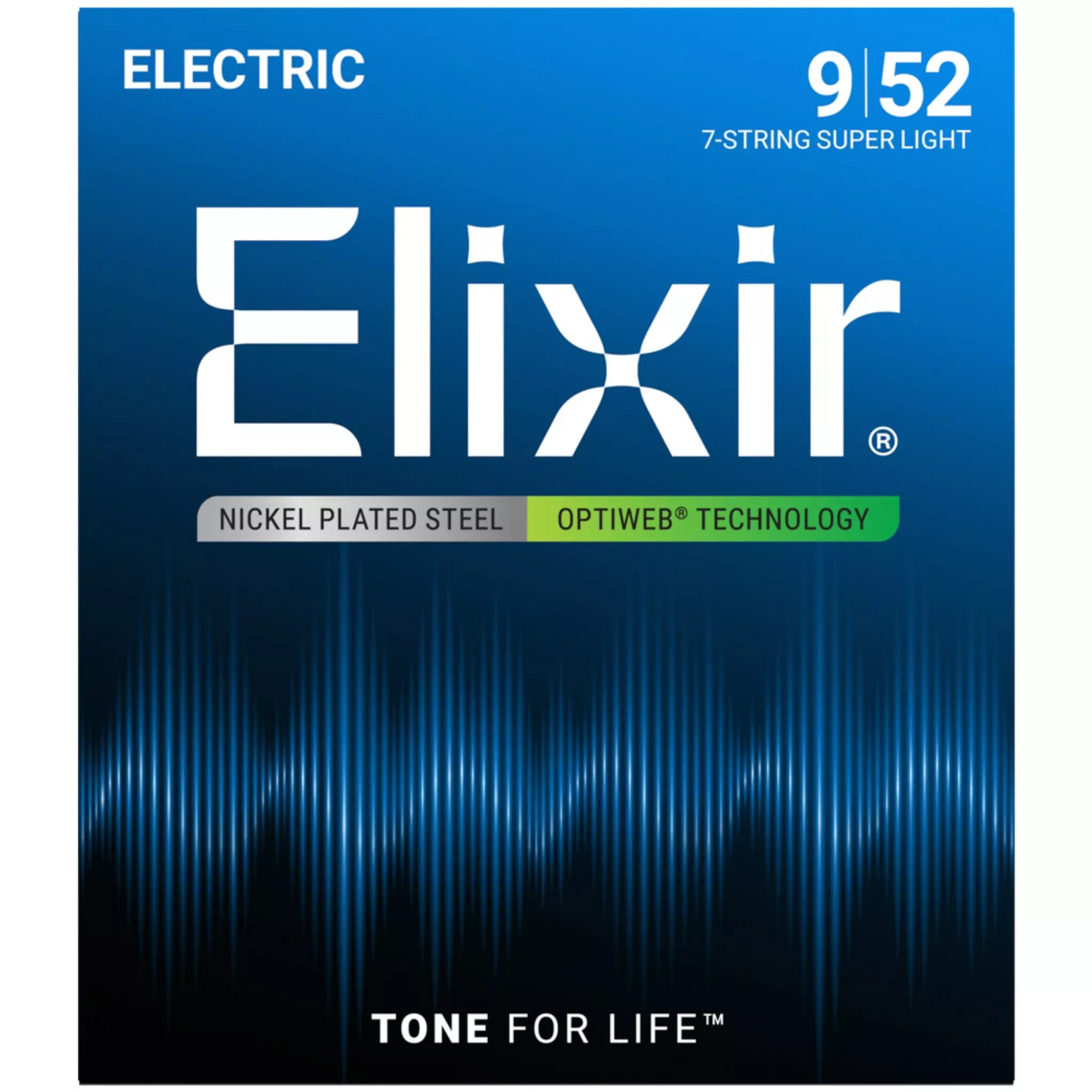 Elixir 19007 Nickel-Plated Steel OPTIWEB 7-String Electric Guitar Strings - Super Light (9-52)