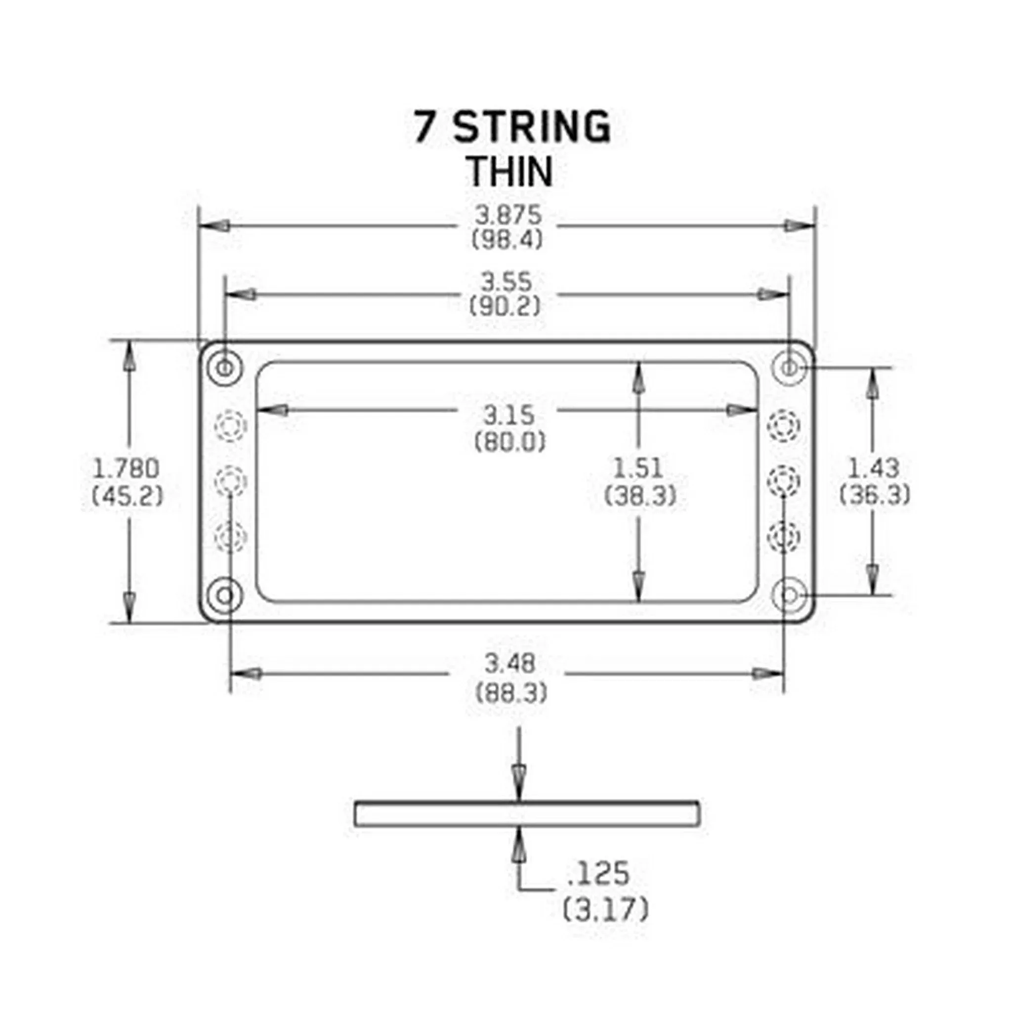 EMG Flat 7 Thin 0.125-Inch Pickup Mounting Ring - Black