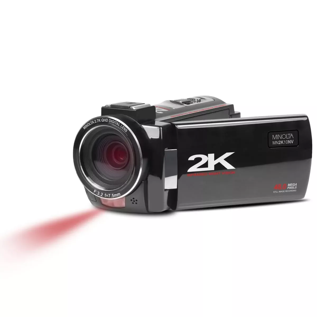 Minolta MN2K10NV 2.7K Quad HD 48MP IR Night Vision Camcorder, Black